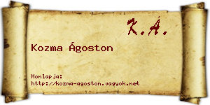Kozma Ágoston névjegykártya