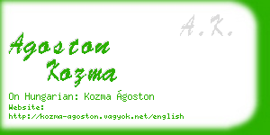 agoston kozma business card