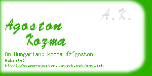 agoston kozma business card